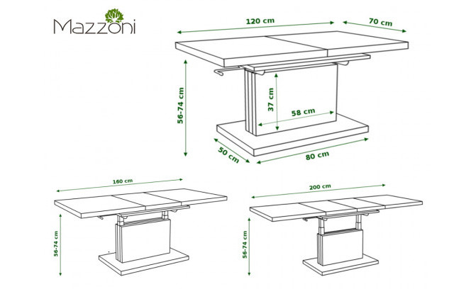 Стол трансформер ASTON 120/70 Beige Super Mat / Anti-fingerprint